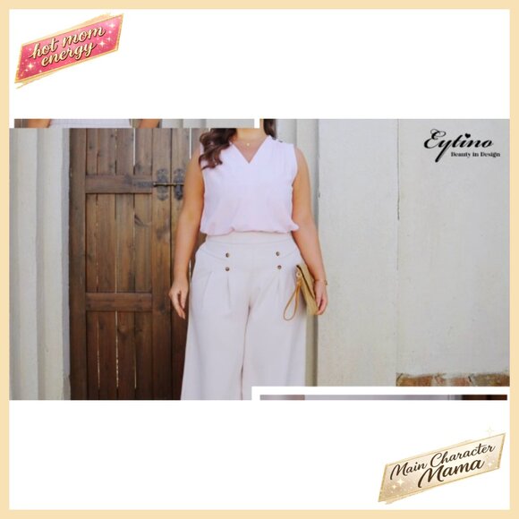 Plus Size Wide Leg Dress Pants High Waisted Pleated Office Trousers - Picture 7 of 7